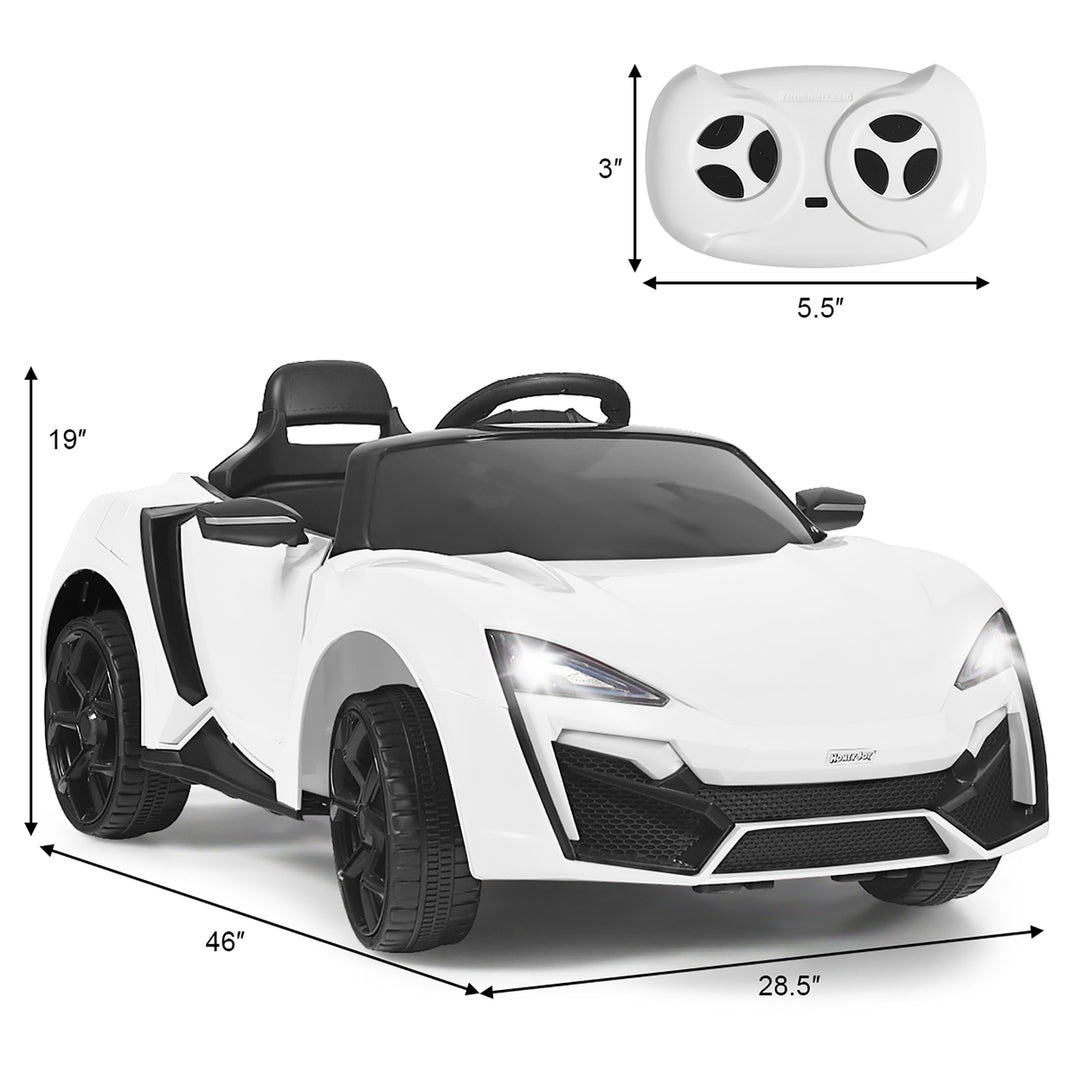 Costway 12V Kids Ride On Car 2.4G RC Electric Vehicle w/ Lights MP3 Openable Doors White\Black\ Red\Pink Image 4