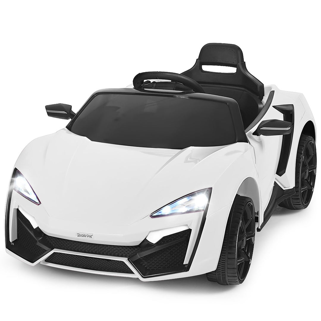 Costway 12V Kids Ride On Car 2.4G RC Electric Vehicle w/ Lights MP3 Openable Doors White\Black\ Red\Pink Image 1