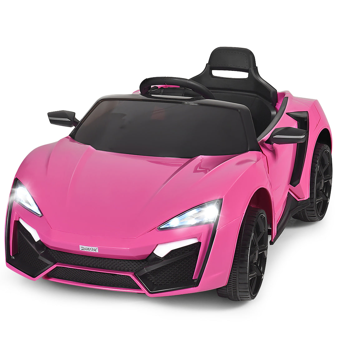 Costway 12V Kids Ride On Car 2.4G RC Electric Vehicle w/ Lights MP3 Openable Doors White\Black\ Red\Pink Image 7