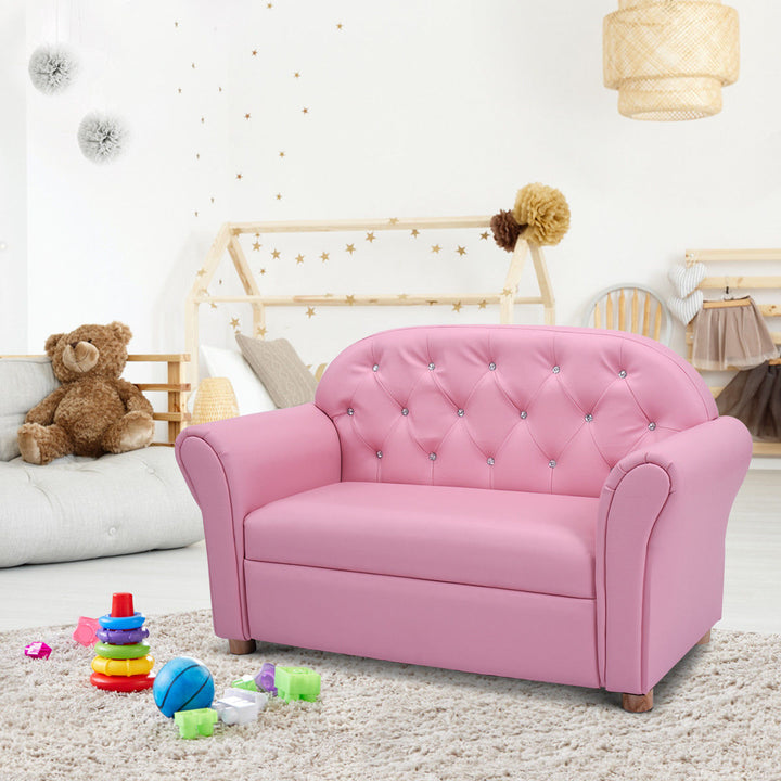 Kids Sofa Princess Armrest Chair Lounge Couch Children Toddler Gift Image 3