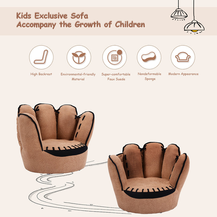 Kids Sofa Five Finger Armrest Chair Couch Children Living Room Toddler Gift Image 4