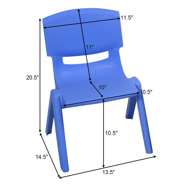 Set of 4 Kids Plastic Chairs Stackable Play and Learn Furniture Colorful Image 3