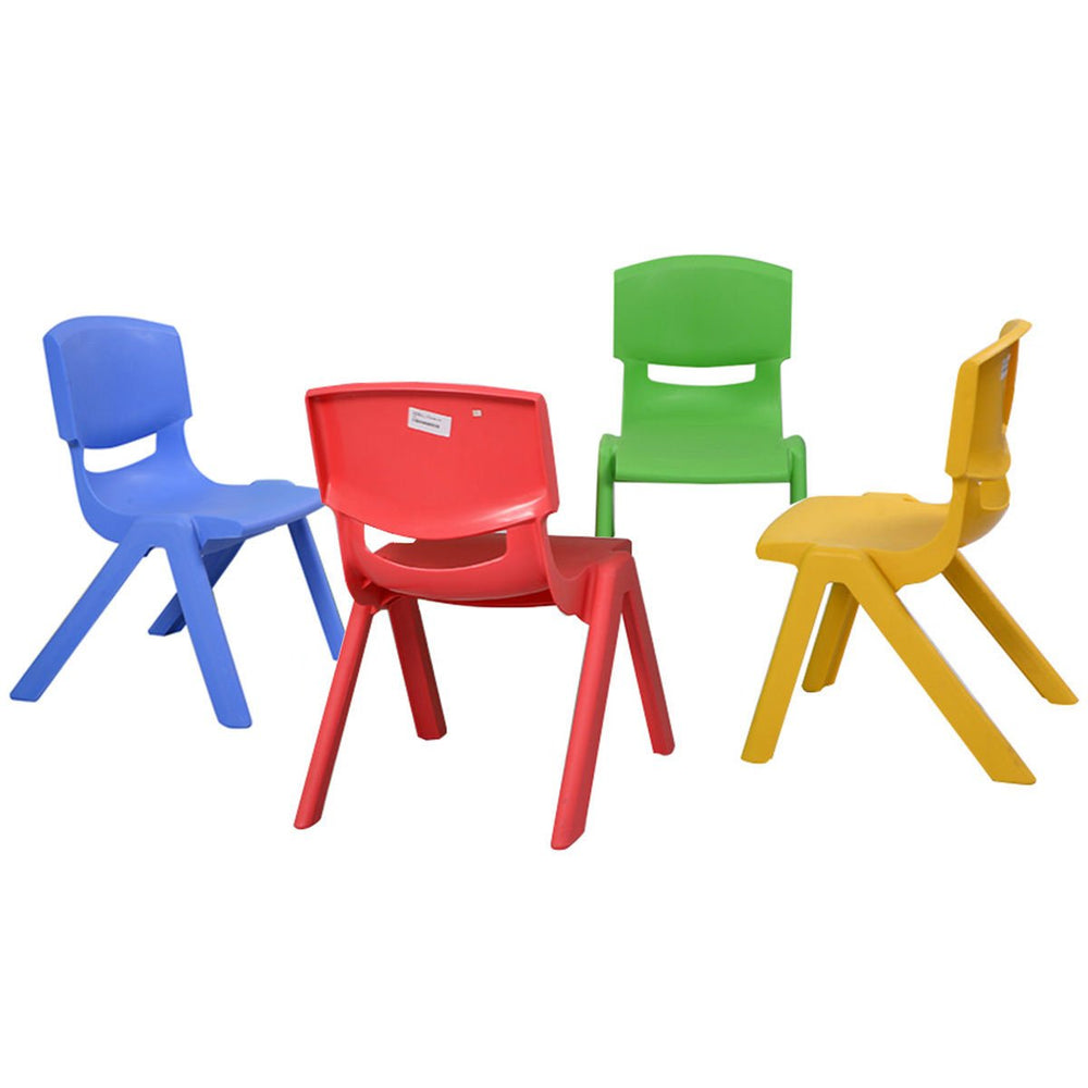 Set of 4 Kids Plastic Chairs Stackable Play and Learn Furniture Colorful Image 2