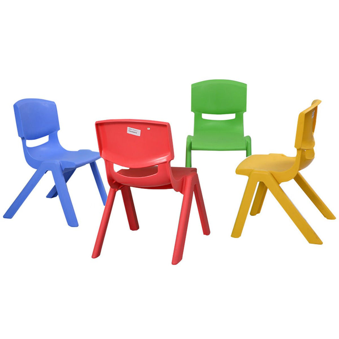 Set of 4 Kids Plastic Chairs Stackable Play and Learn Furniture Colorful Image 2