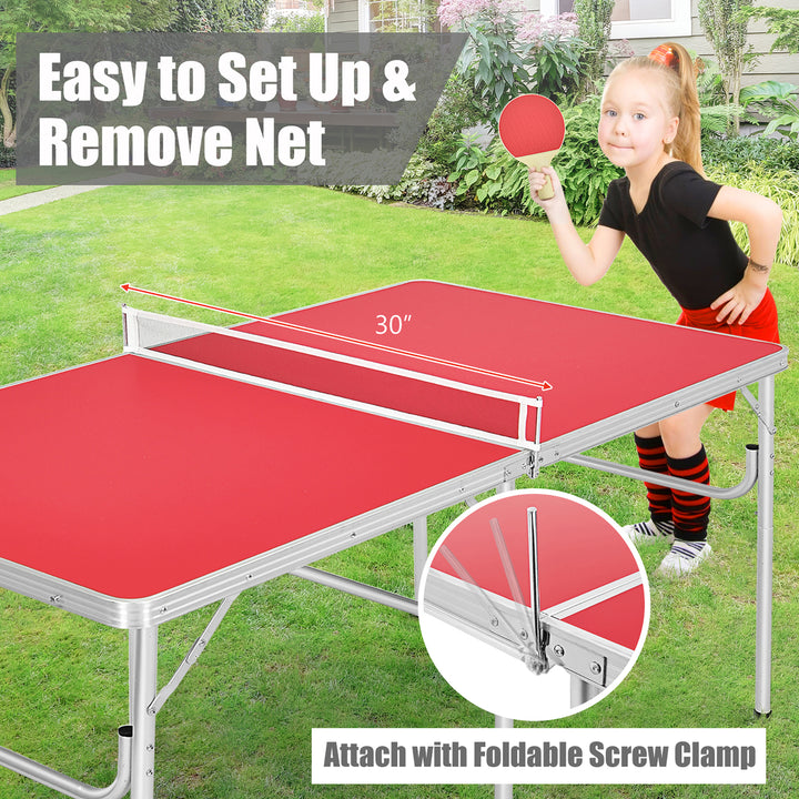 60 Portable Table Tennis Ping Pong Folding Table w/Accessories Indoor Game Image 3