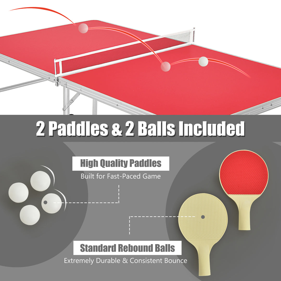 60 Portable Table Tennis Ping Pong Folding Table w/Accessories Indoor Game Image 4