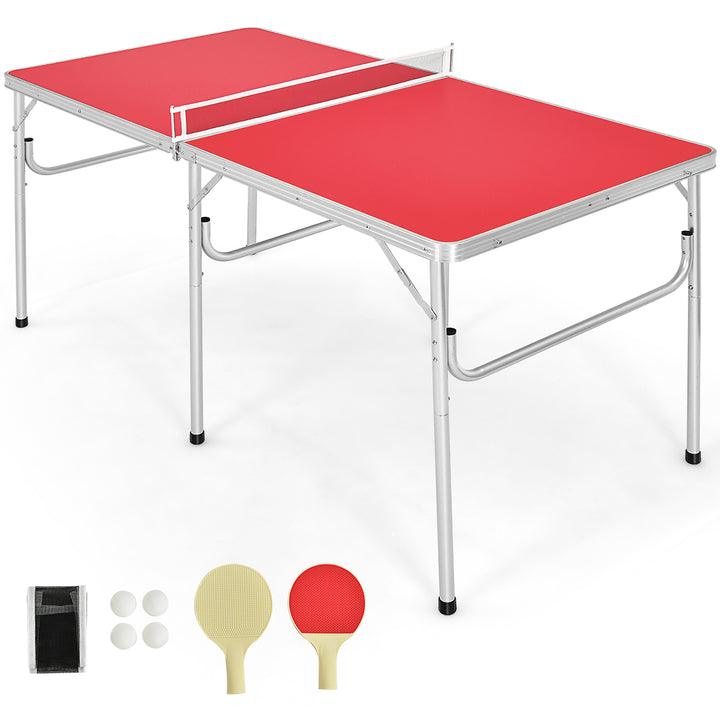 60 Portable Table Tennis Ping Pong Folding Table w/Accessories Indoor Game Image 11