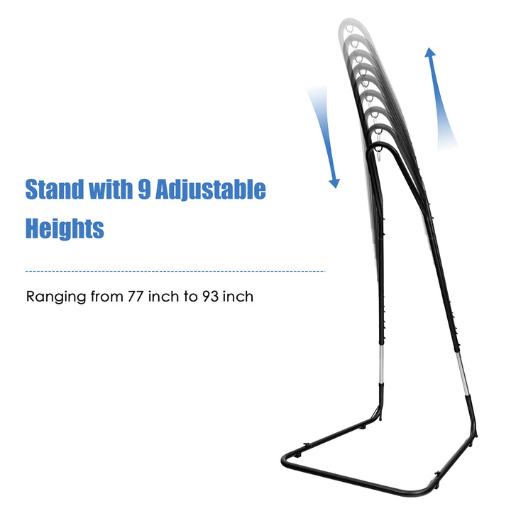 Patio Adjustable 77" to 93" Hammock Chair Stand Hanging Chair Stand Image 4