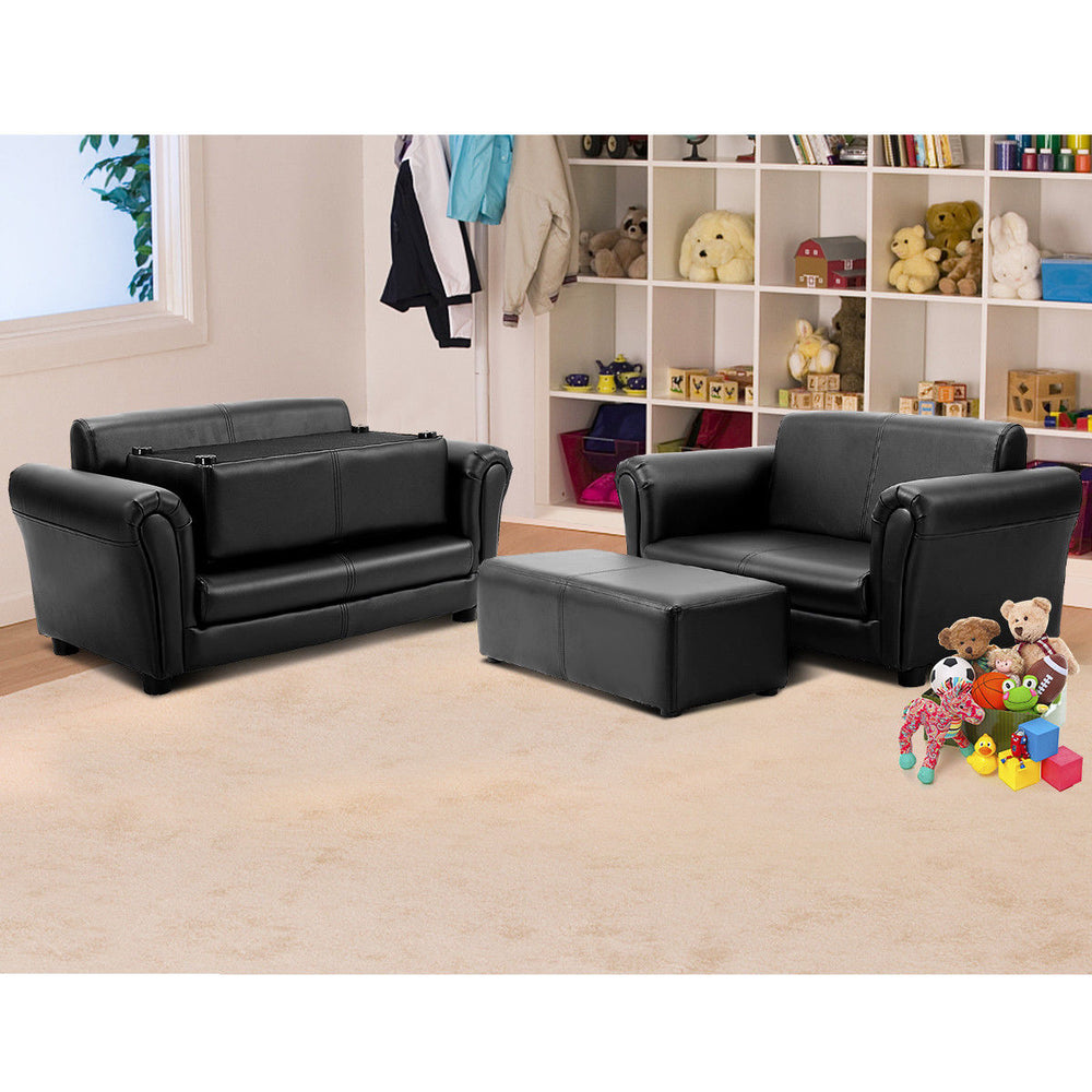 Kids Sofa Armrest Chair Couch Lounge in Black Image 2