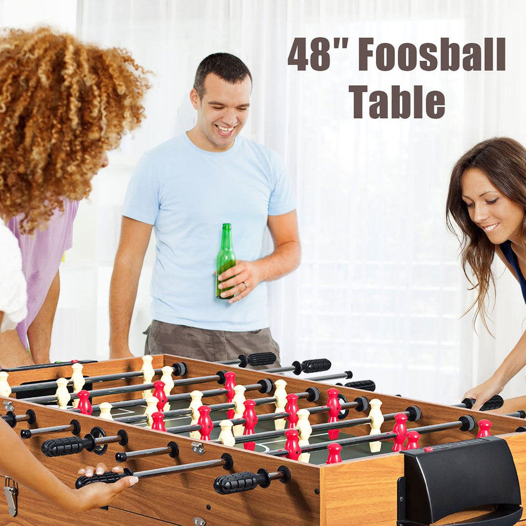 48 3-In-1 Multi Combo Game Table Foosball Soccer Billiards Pool Hockey For Kids Image 2