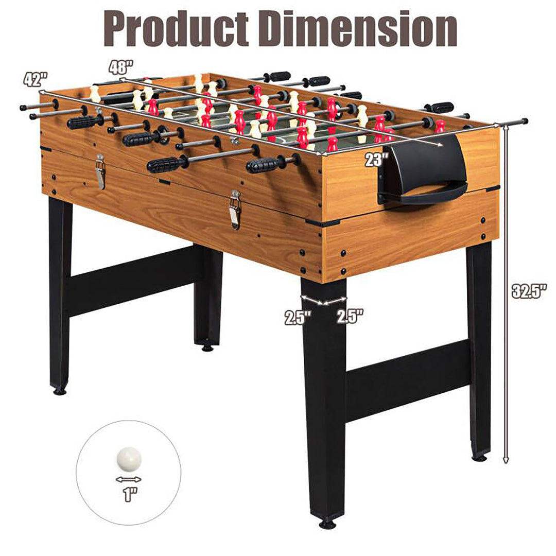 48 3-In-1 Multi Combo Game Table Foosball Soccer Billiards Pool Hockey For Kids Image 3