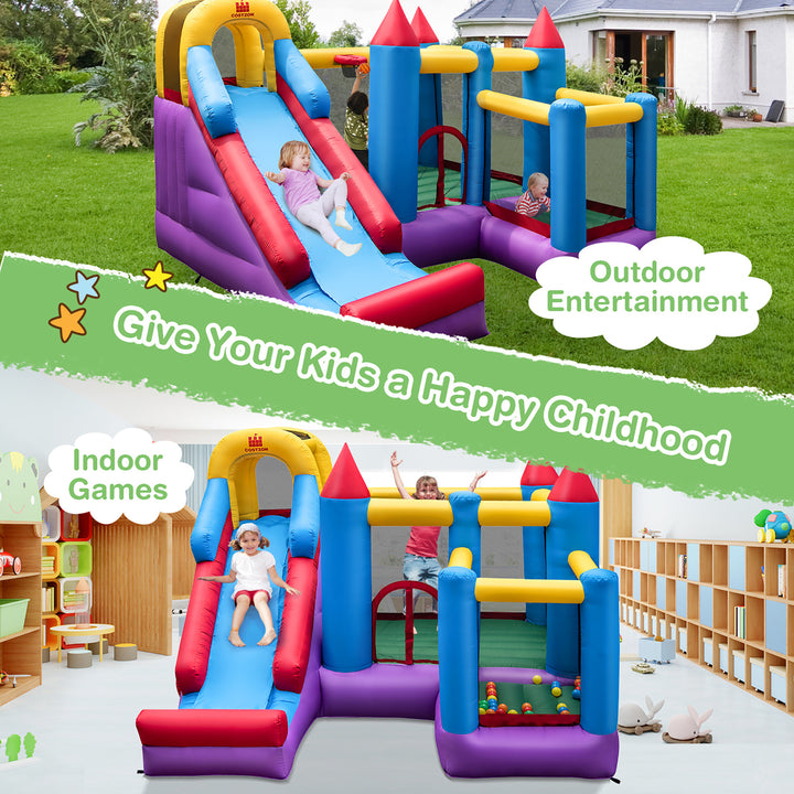 Mighty Inflatable Bounce House Castle Jumper Moonwalk Bouncer Without Blower Image 4