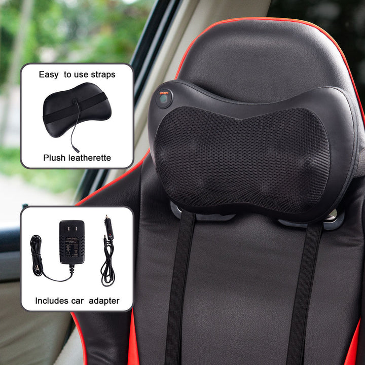 Shiatsu Shoulder Neck Back Massage Pillow W/Heat Deep Kneading Massager Car Seat Image 4