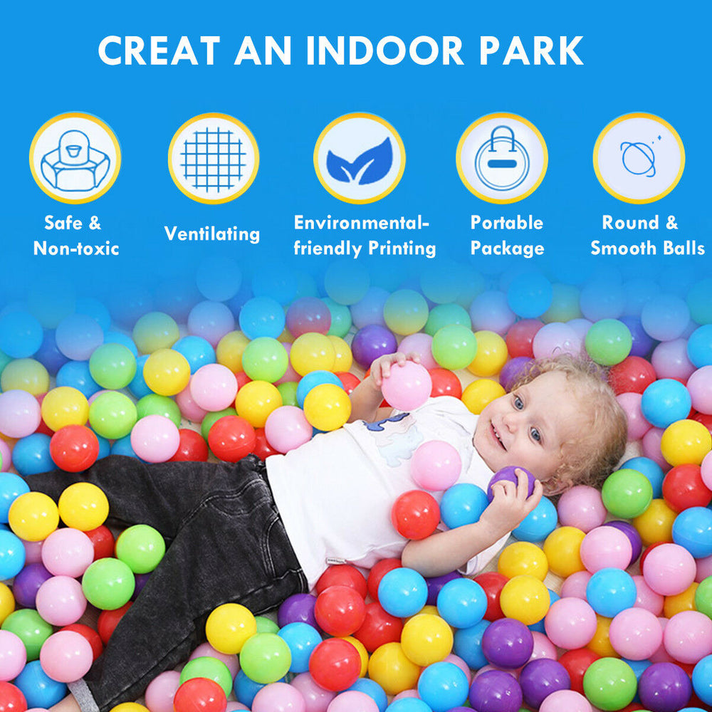 Kid Outdoor Indoor Princess Play Tent Playhouse Ball Tent Toddler Toys w/ 100 Balls Image 2