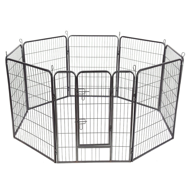 48 8 Panel Pet Puppy Dog Playpen Door Exercise Kennel Fence Metal Image 3