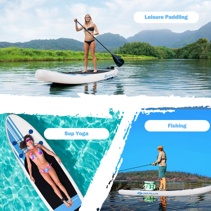 10 Inflatable Stand Up Paddle Board SUP Adjustable Paddle Backpack Pump Image 4