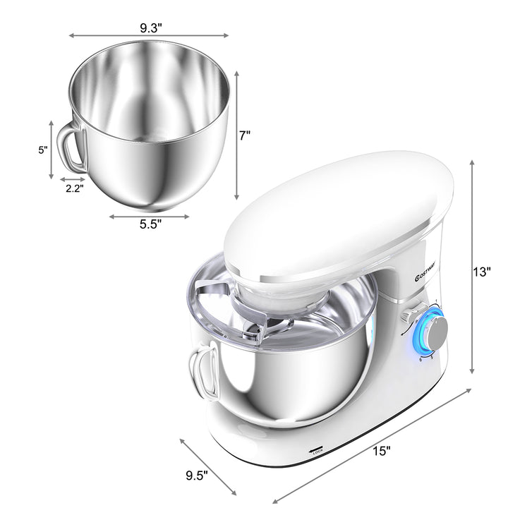 6.3 Quart Tilt-Head Food Stand Mixer 6 Speed 660W White Image 3