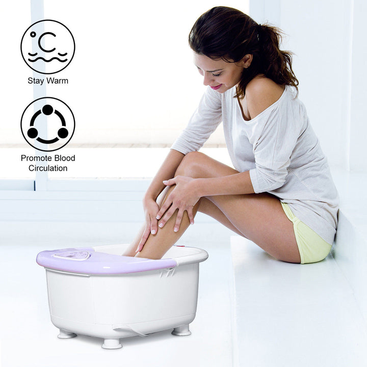 Foot Spa Bath Massager LCD Display Temperature Control Heat Infrared Bubbles Image 3