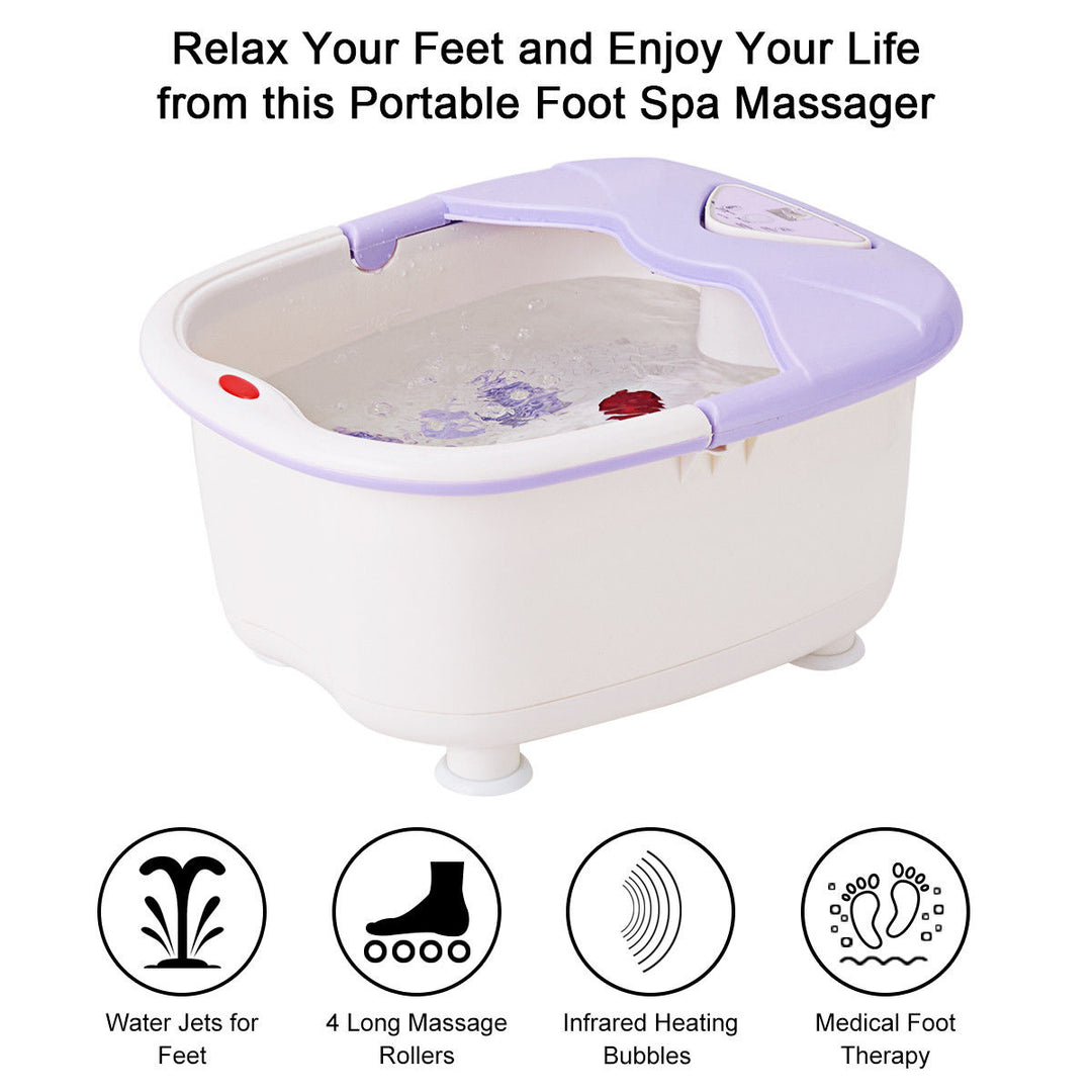 Foot Spa Bath Massager LCD Display Temperature Control Heat Infrared Bubbles Image 4