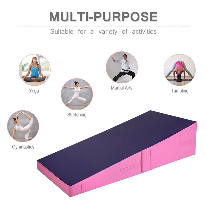 Incline Gymnastic Pad Folding Wedge Ramp Gym Fitness Exercise Sport Tumbling Mat Image 3