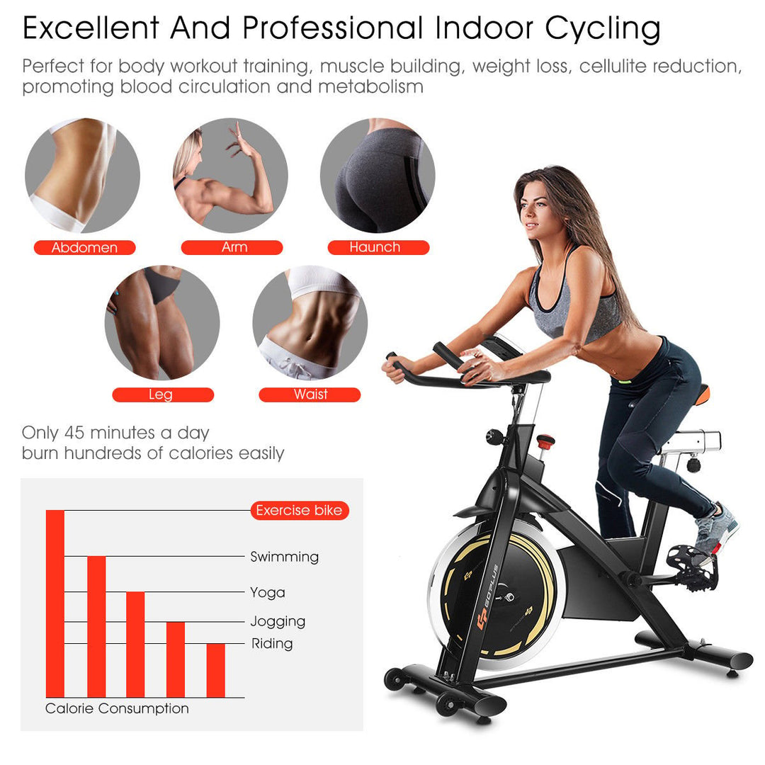 Exercise Bike Cycle Trainer Indoor Workout Cardio Fitness Bicycle Stationary Image 2