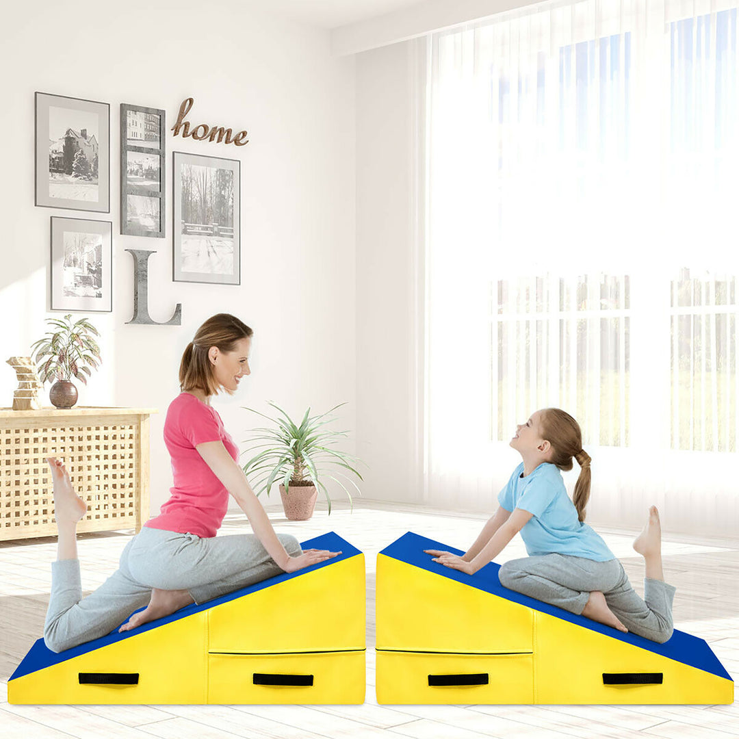 Incline Gymnastics Mat Cheese Wedge Tumbling Mat w/Zipper Handle Home Training Image 3
