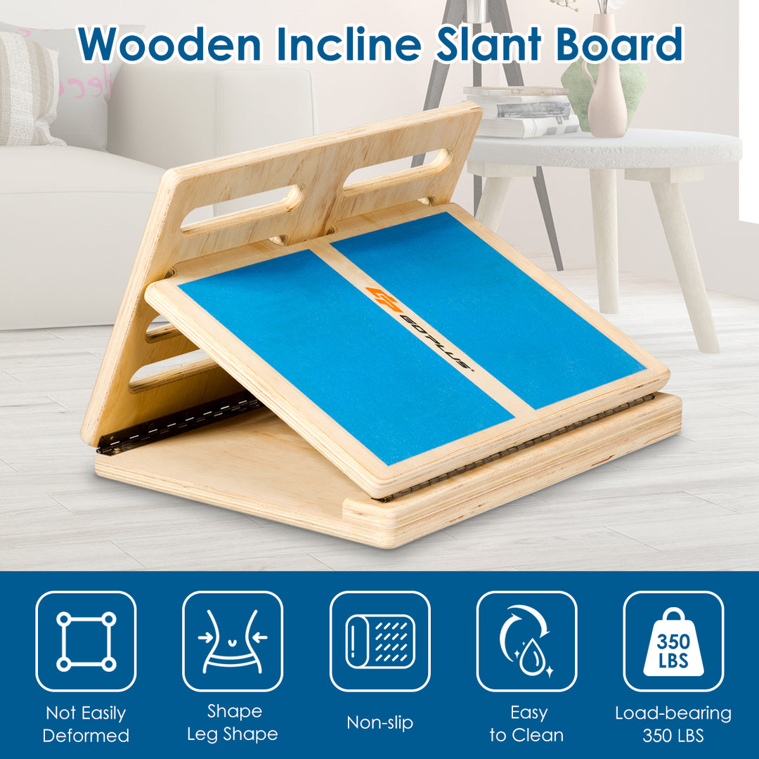 4-level Adjustable Slant Board Wooden Calf Stretcher Incline Stretching Ankle Image 3