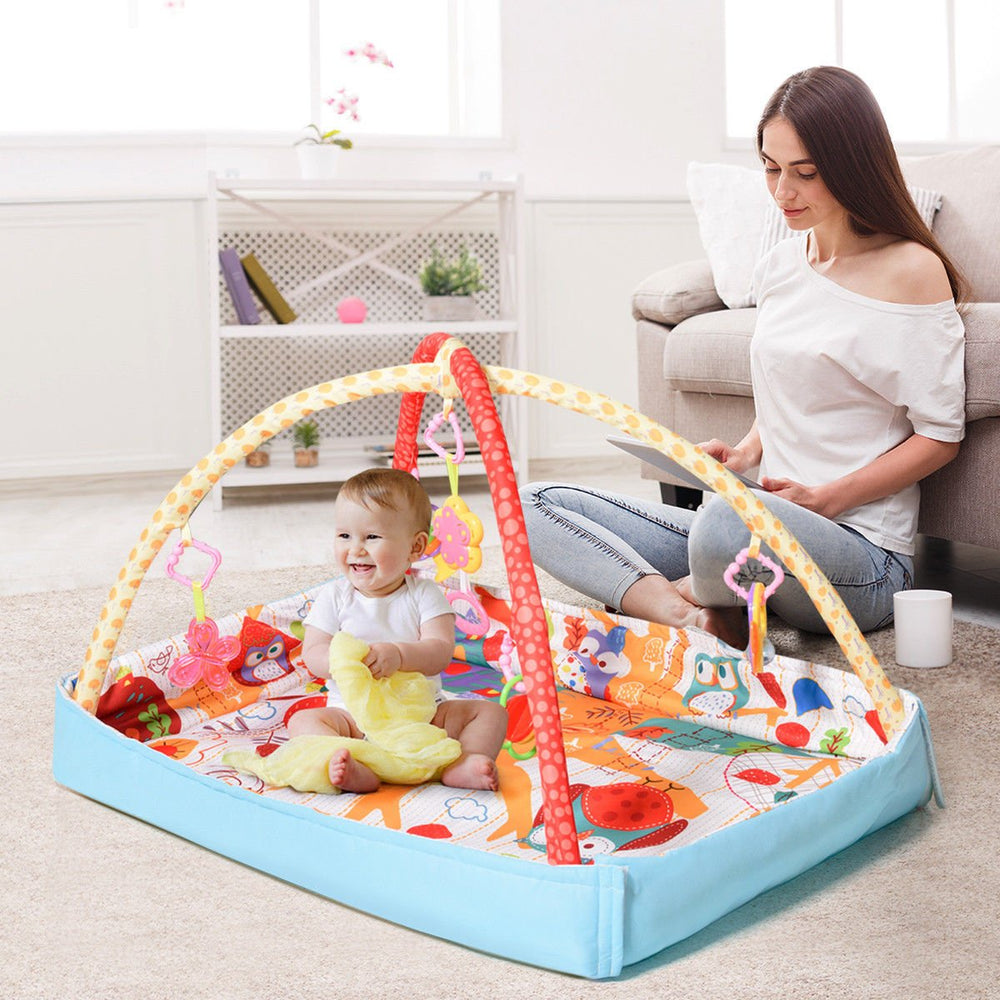 3 In 1 Multifunctional Baby Infant Activity Gym Play Mat Musical W/Hanging Toys Image 2