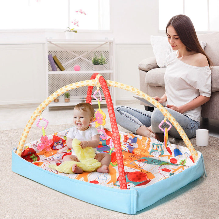 3 In 1 Multifunctional Baby Infant Activity Gym Play Mat Musical W/Hanging Toys Image 2