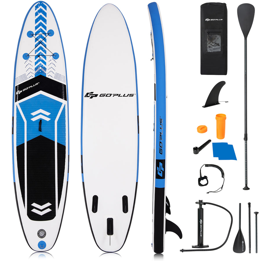105 Inflatable Stand Up Paddle Board SUP with Carrying Bag Aluminum Paddle Image 1