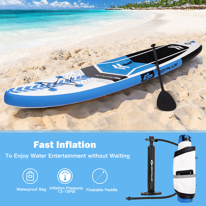 105 Inflatable Stand Up Paddle Board SUP with Carrying Bag Aluminum Paddle Image 4