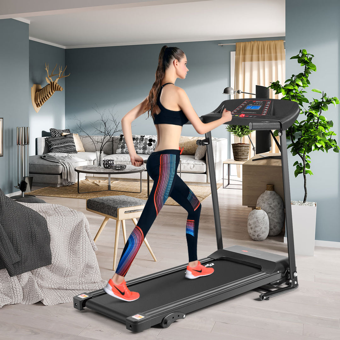 1.0HP Folding Treadmill Electric Support Motorized Power Running Machine Trainer Image 3