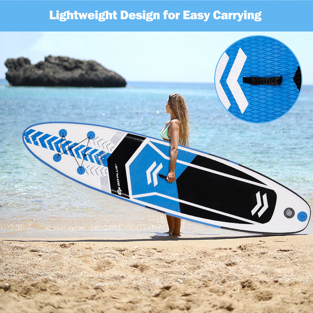 105 Inflatable Stand Up Paddle Board SUP with Carrying Bag Aluminum Paddle Image 8