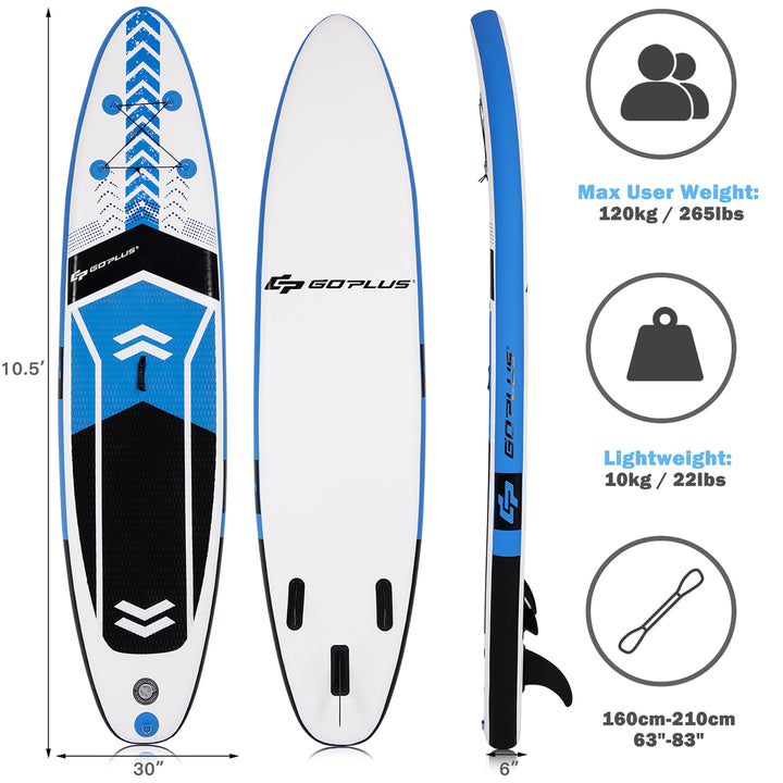 105 Inflatable Stand Up Paddle Board SUP with Carrying Bag Aluminum Paddle Image 10