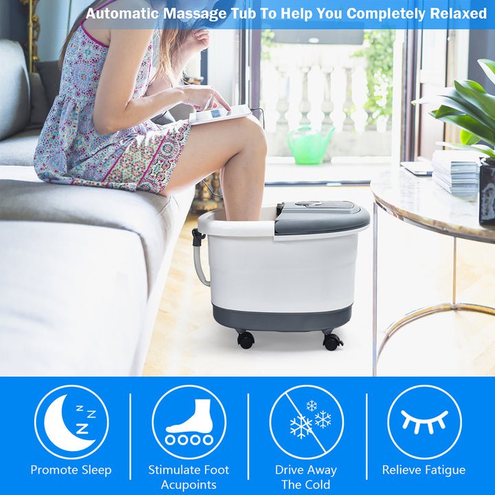 Portable Multi-function Electric Foot Spa Bath Shiatsu Roller Motorized Massager Image 3