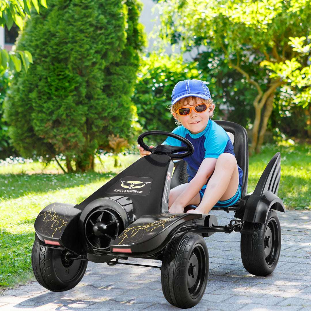 Go Kart Pedal Powered Kids Ride on Car 4 Wheel Racer Toy w/ Clutch and Hand Brake Image 2