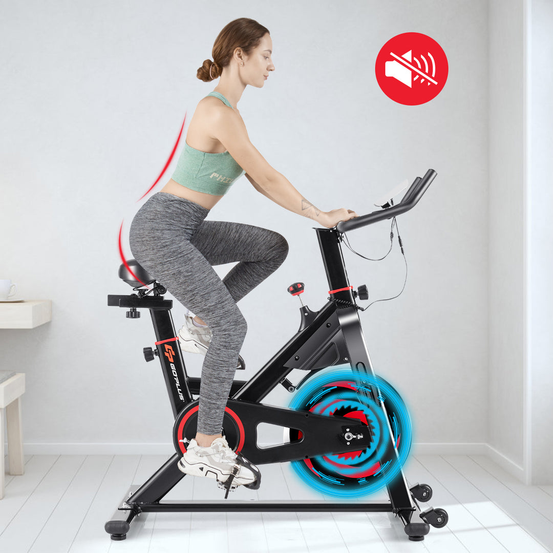 Stationary Exercise Magnetic Cycling Bike 30Lbs Flywheel Home Gym Cardio Workout Image 3