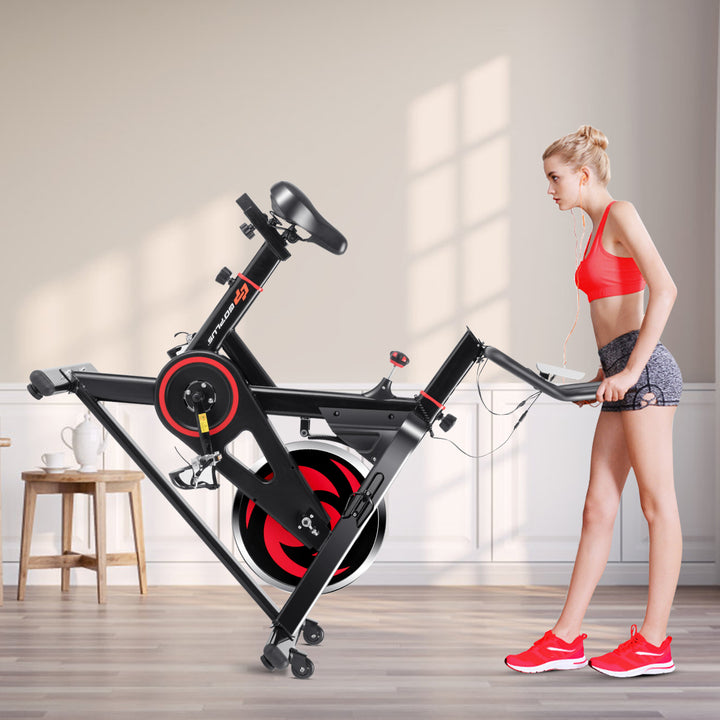 Stationary Exercise Magnetic Cycling Bike 30Lbs Flywheel Home Gym Cardio Workout Image 4