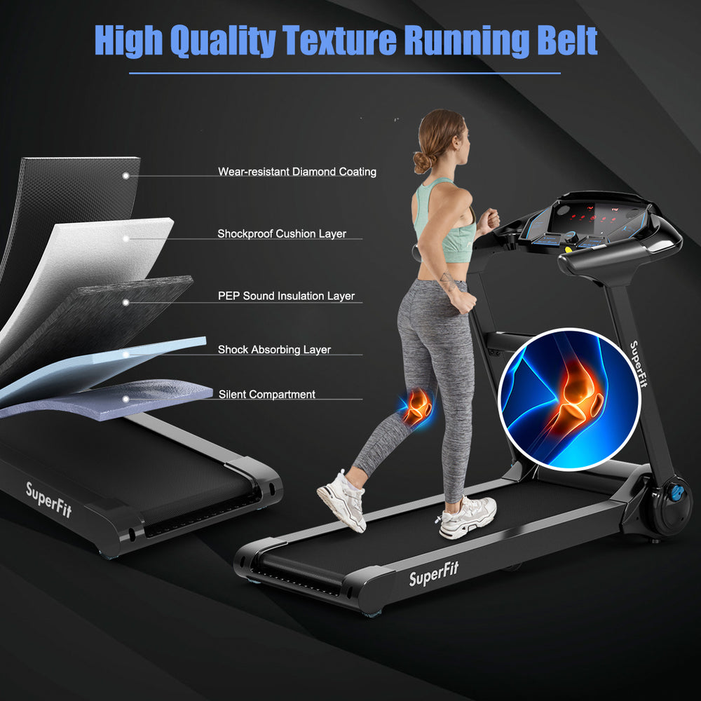 2.25HP Folding Treadmill Running Machine LED Touch Display Image 2