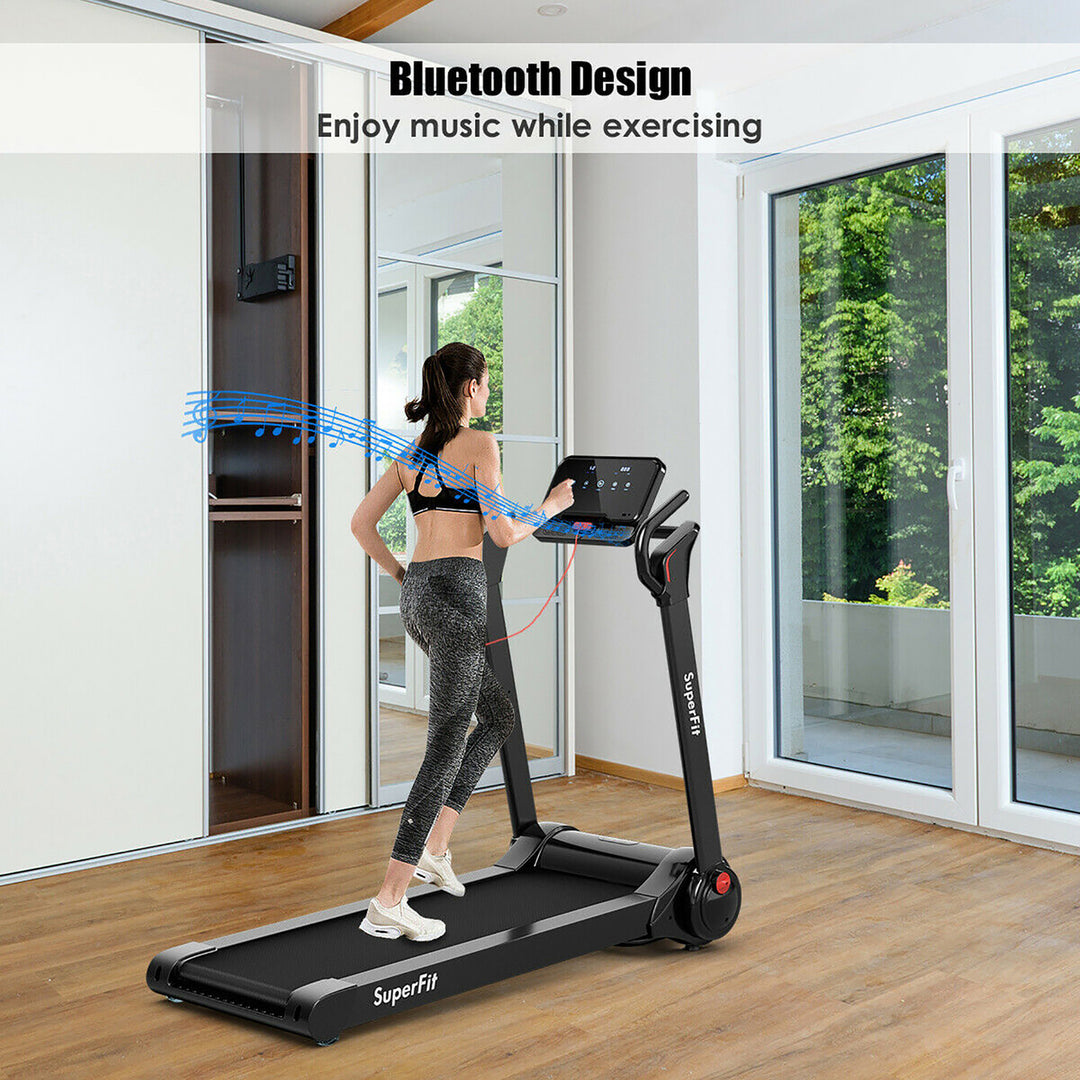 SuperFit 2.25HP Folding Electric Motorized Treadmill With Speaker Image 4