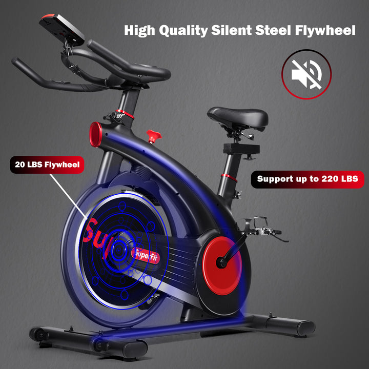 SuperFit Stationary Exercise Bike Silent Belt Drive Cycling Bike Image 2