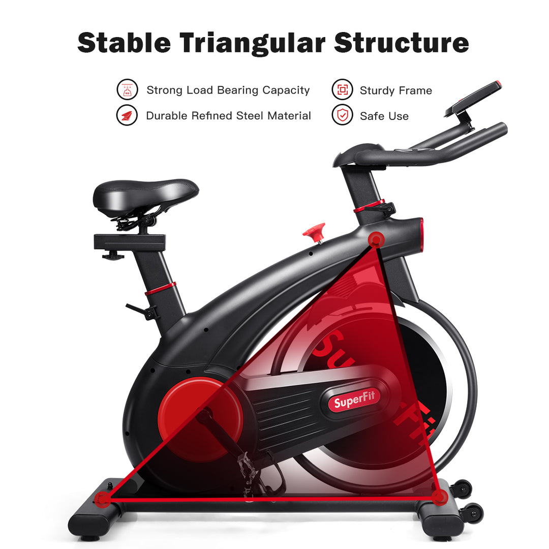 SuperFit Stationary Exercise Bike Silent Belt Drive Cycling Bike Image 3