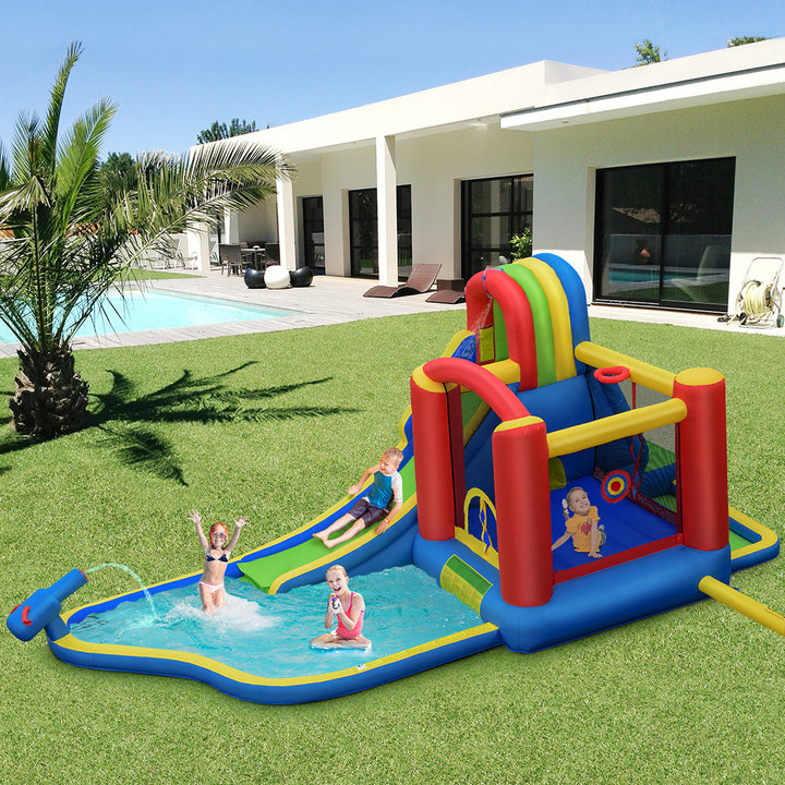 Inflatable Kid Bounce House Slide Climbing Splash Pool Jumping Castle Image 2