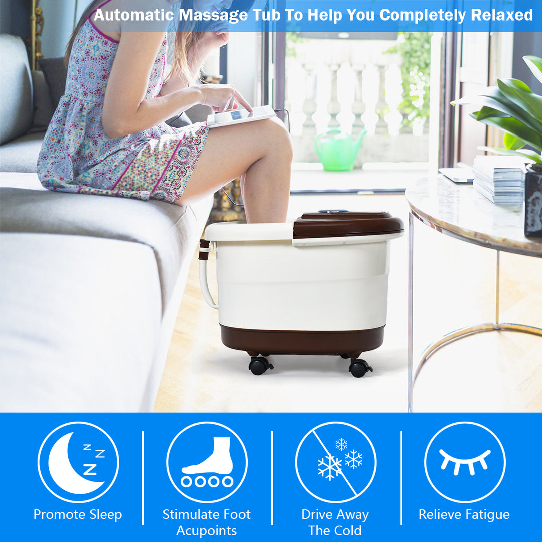 Portable Electric Foot Spa Bath Shiatsu Roller Motorized Massager Fast Heating Image 3