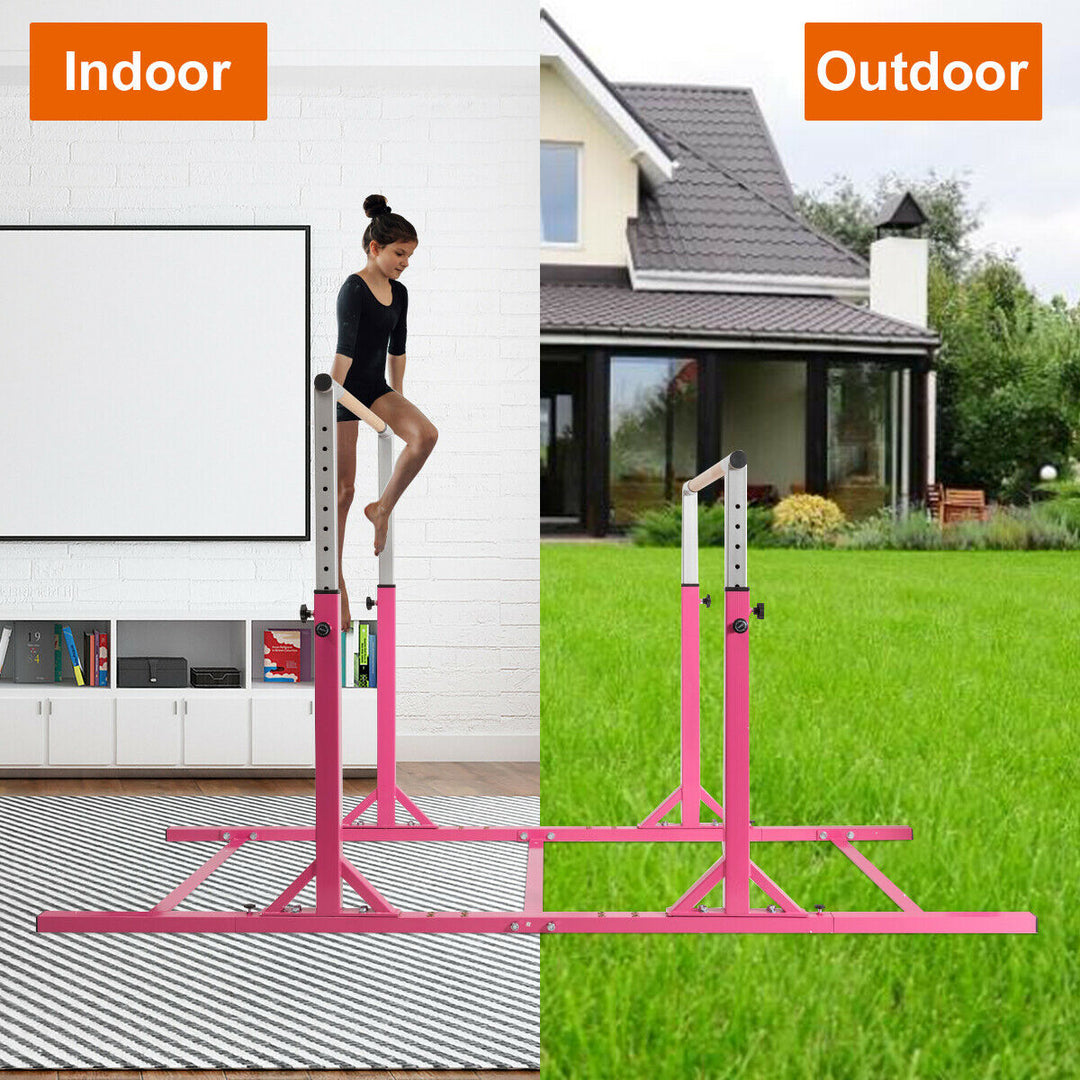 Kids Gymnastics Parallel Bars Double Horizontal Bars Adjustable Width Height Image 3