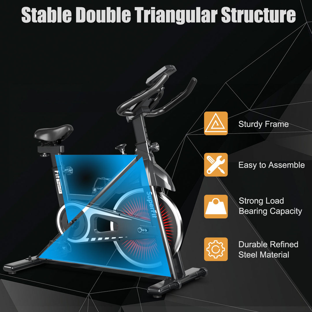 SuperFit Indoor Cycling Stationary Bike Silent Belt Drive Adjustable Resistance Image 4