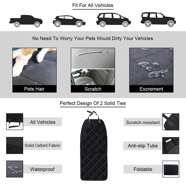 Waterproof Pet Front Seat Cover For Cars Nonslip Rubber Backing w/ Anchor Black Image 3