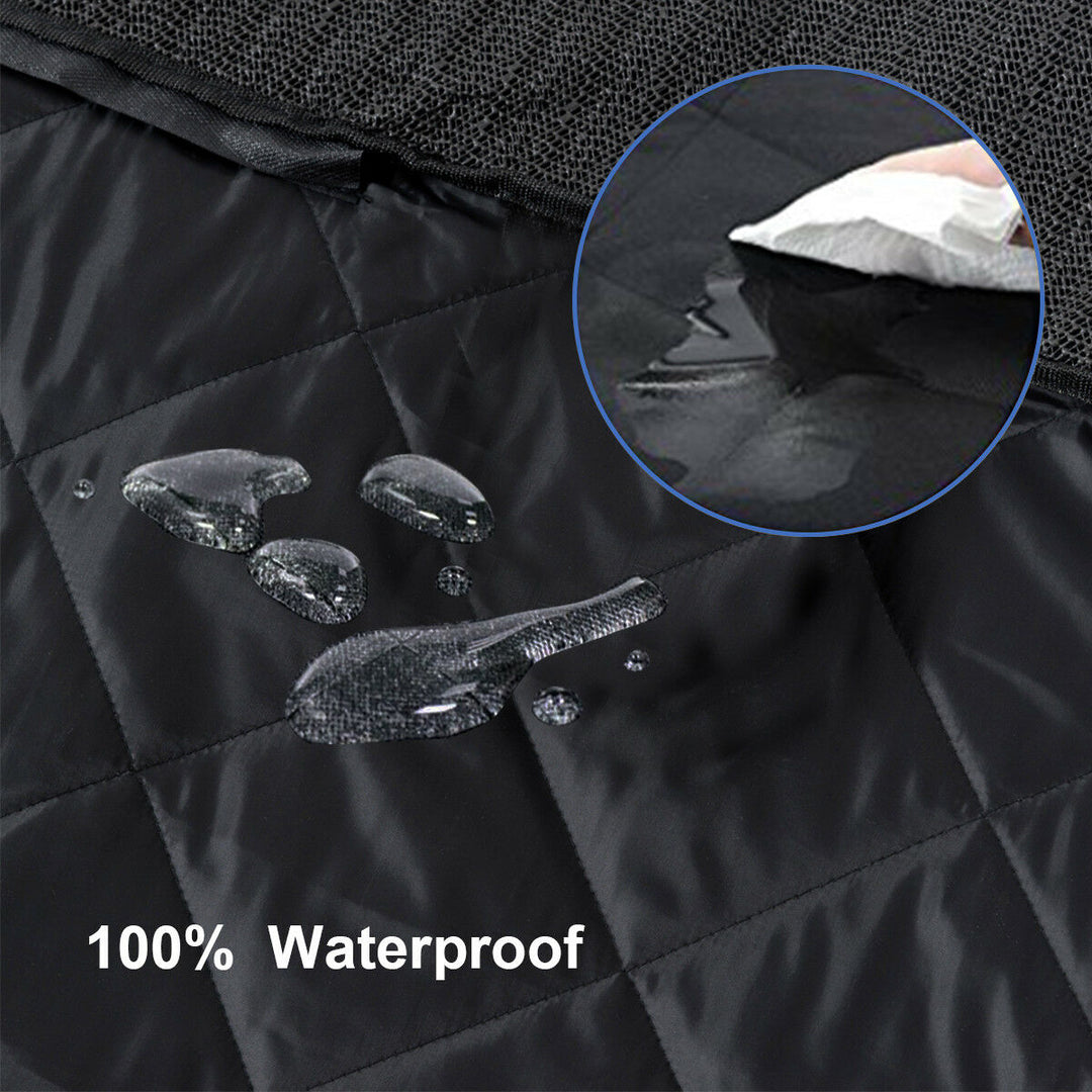 Waterproof Pet Front Seat Cover For Cars Nonslip Rubber Backing w/ Anchor Black Image 4