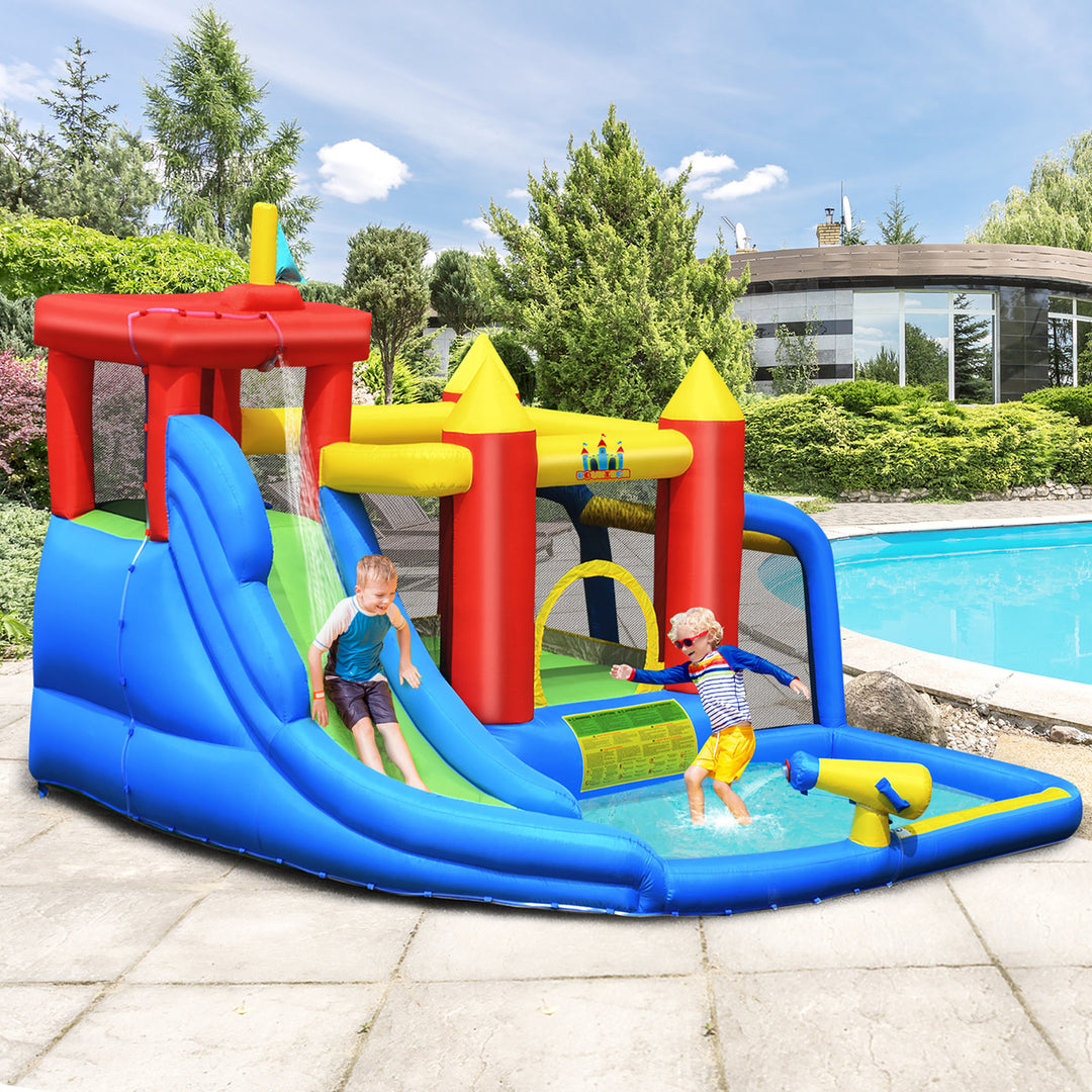 Inflatable Bouncer Water Slide Bounce House Splash Pool without Blower Image 3