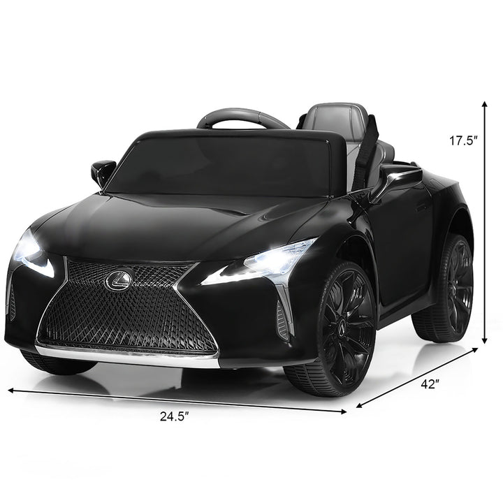 12V Kids Ride on Car Lexus LC500 Licensed Remote Control Electric Vehicle Black Image 3